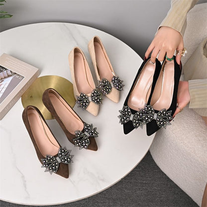 Bow Pumps Stiletto Pointed