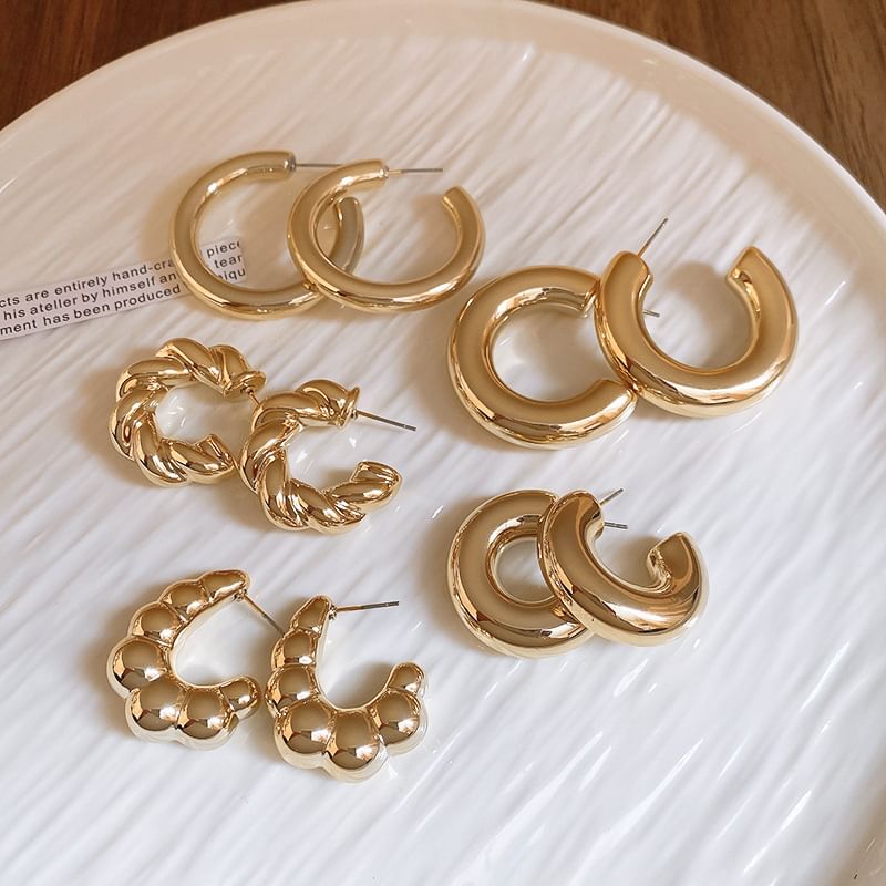 Designs) (Various Earring Alloy Plain Hoop