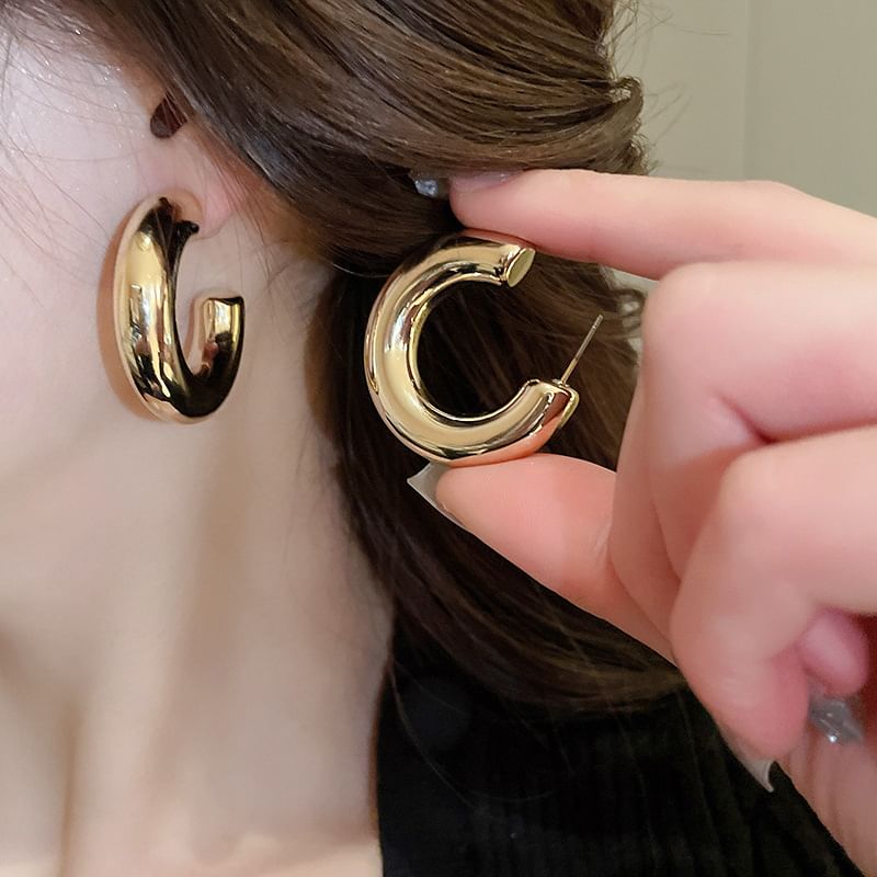 Designs) (Various Earring Alloy Plain Hoop