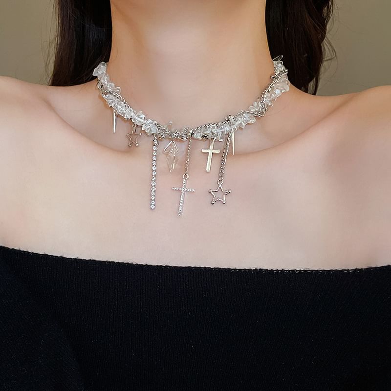 CZ Necklace Rhinestone Pendant