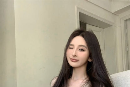 Crop Cami / Top V-Neck Mid Lace Rise Shorts Plain 3/4 Cardigan Sleeve