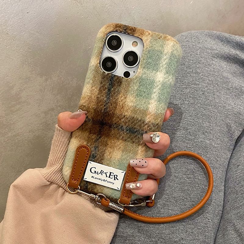 Case Plaid Strap Phone