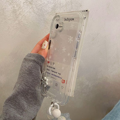 Phone Snowflake Case Strap / Adhesive Decoration Set