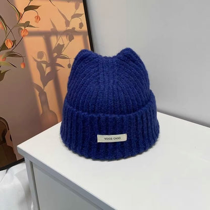 Lettering Knit Applique Beanie