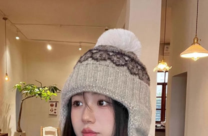 Knit Trapper Pom Hat