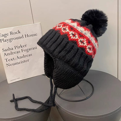 Knit Trapper Pom Hat