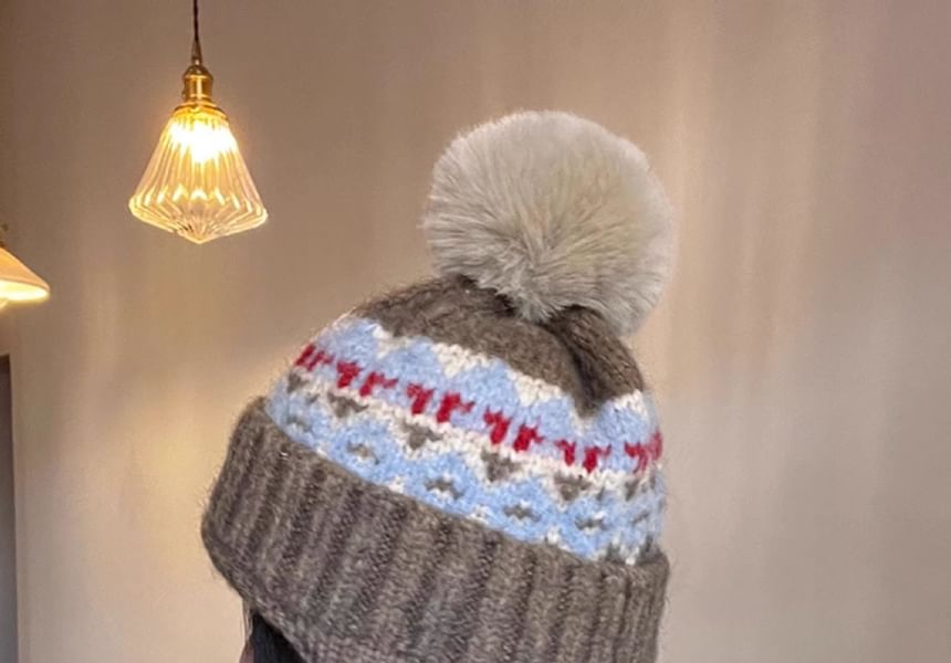 Knit Trapper Pom Hat