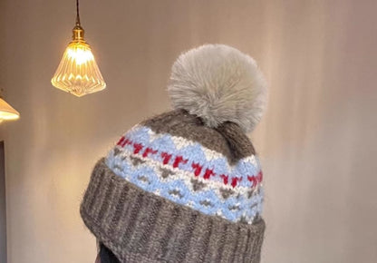 Knit Trapper Pom Hat