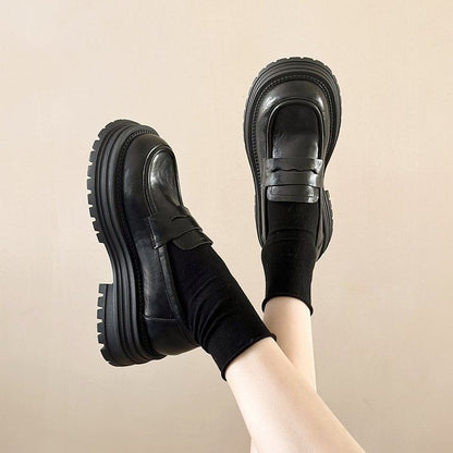 Platform Loafers Faux Leather