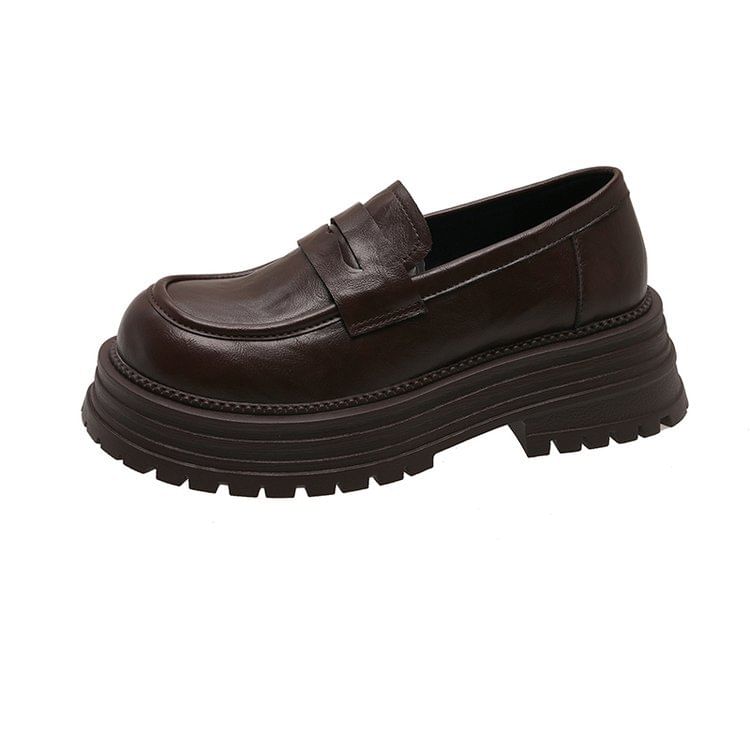 Platform Loafers Faux Leather