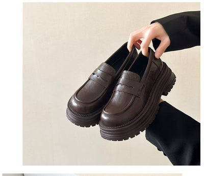 Platform Loafers Faux Leather