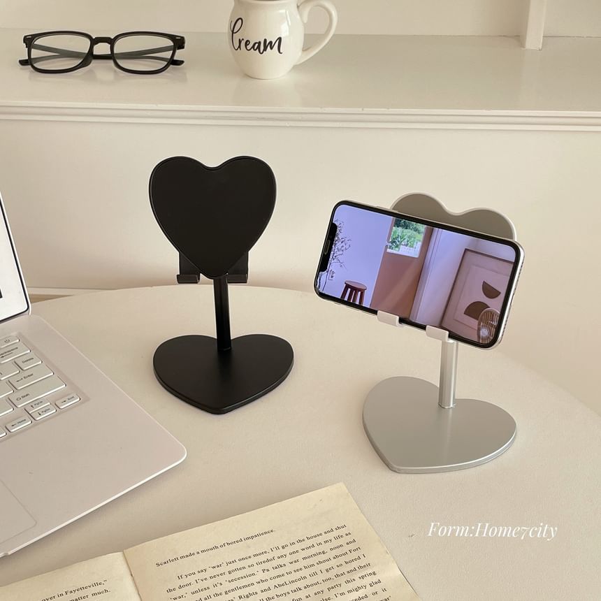 Heart Plastic Adjustable Desktop Phone Stand / Set