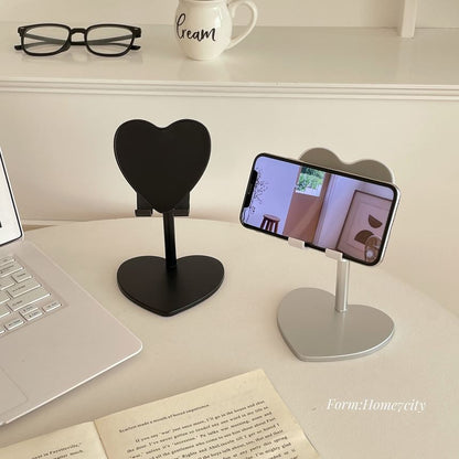 Heart Plastic Adjustable Desktop Phone Stand / Set