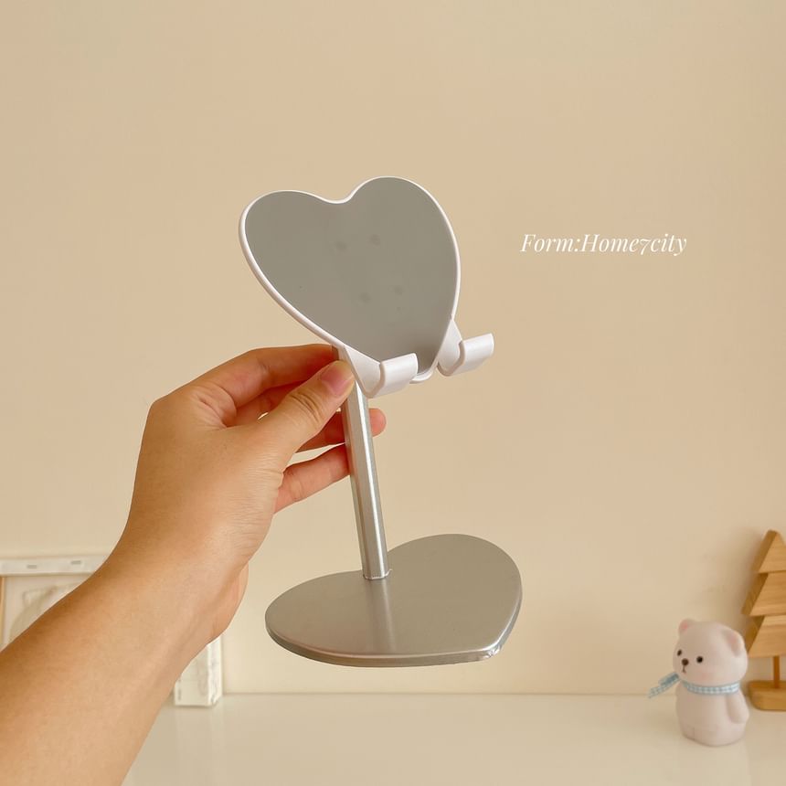 Heart Plastic Adjustable Desktop Phone Stand / Set