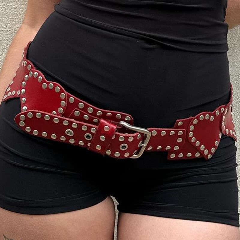 Studded Heart-Shaped Belt