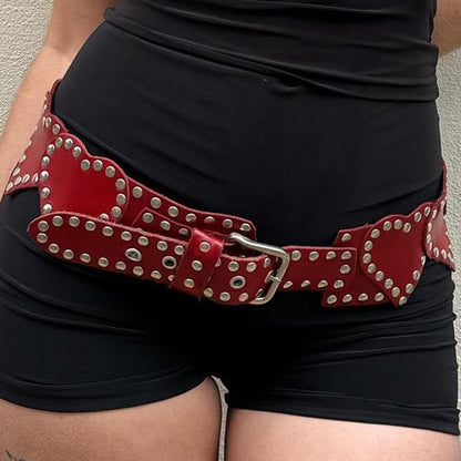 Studded Heart-Shaped Belt