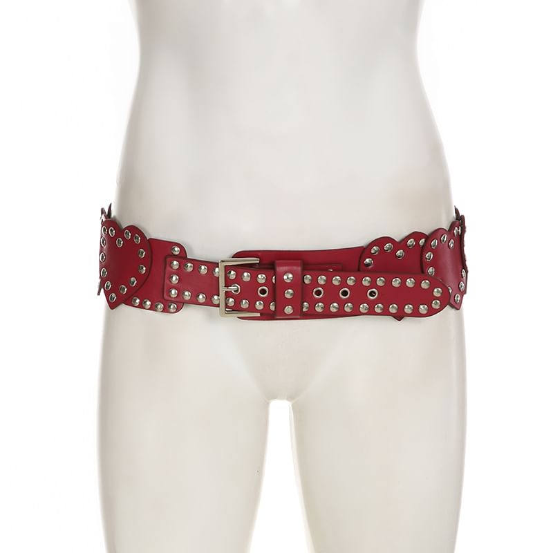 Studded Heart-Shaped Belt