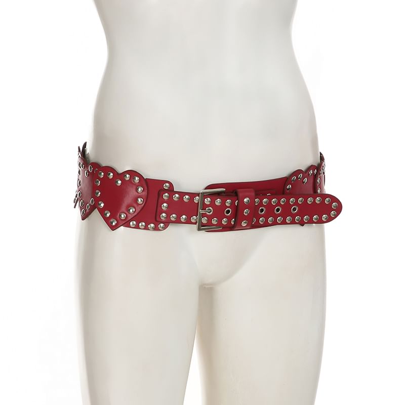 Studded Heart-Shaped Belt