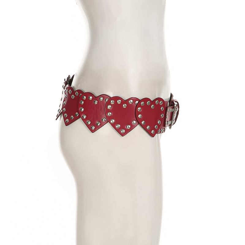 Studded Heart-Shaped Belt
