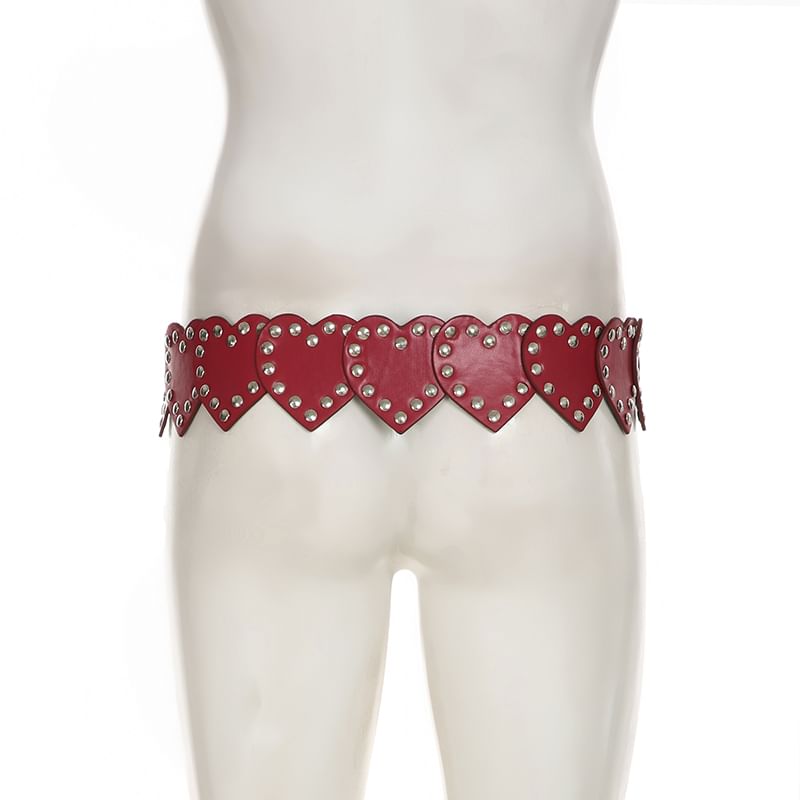 Studded Heart-Shaped Belt