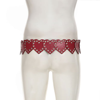 Studded Heart-Shaped Belt