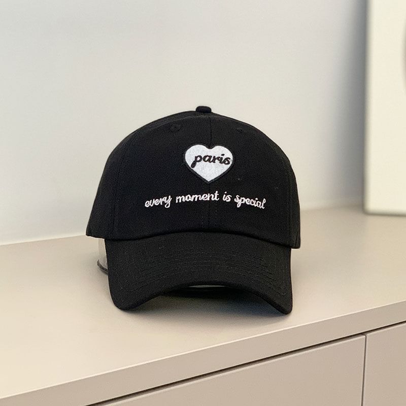 Cap Heart Embroidered