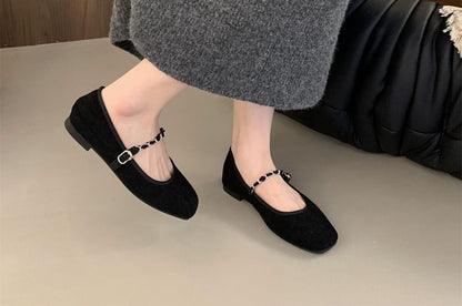 Square Jane Chained Shoes Toe Mary