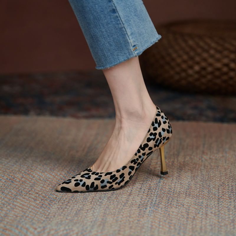 Leopard High Pumps Heel