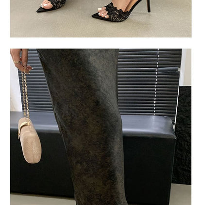 Stiletto Pointy Sandals Slide Heel