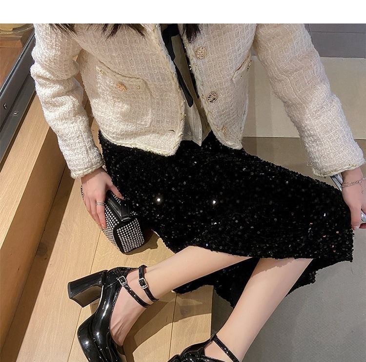 Jane Heel Pumps Chunky Mary Round Toe Platform