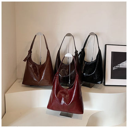 Leather Bag Faux Plain Tote