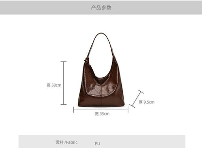 Leather Bag Faux Plain Tote