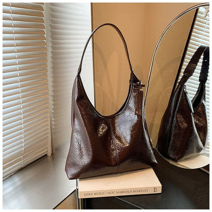 Leather Bag Faux Plain Tote