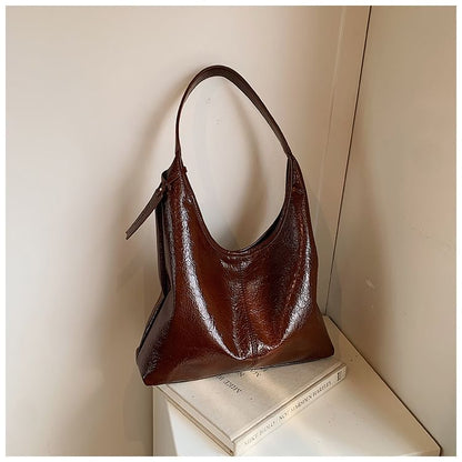 Leather Bag Faux Plain Tote