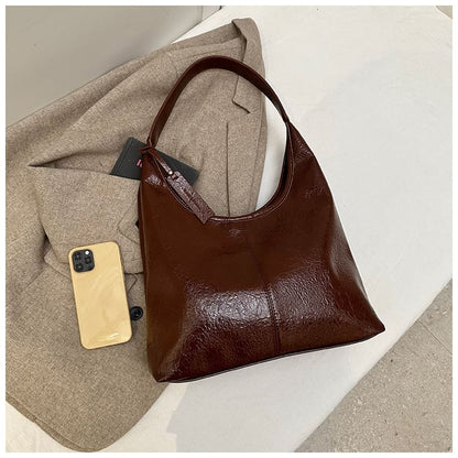 Leather Bag Faux Plain Tote