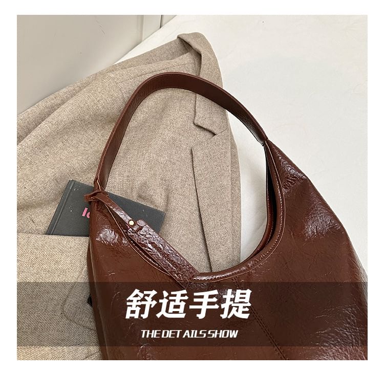 Leather Bag Faux Plain Tote
