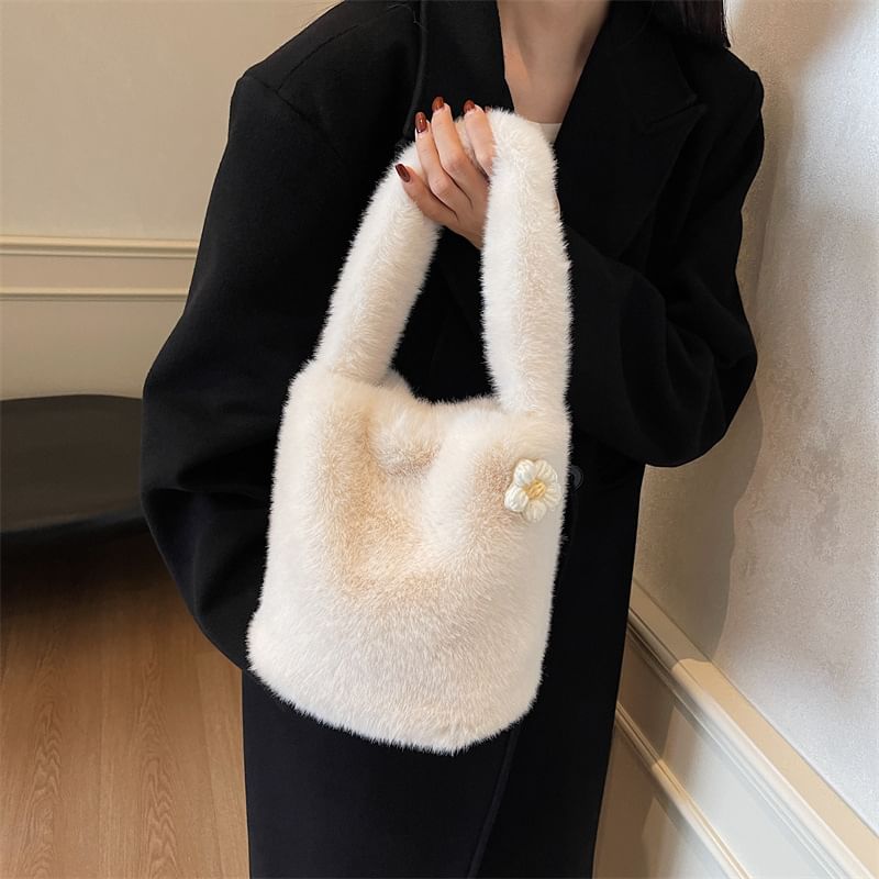 Fluffy Floral Bucket Accent Bag