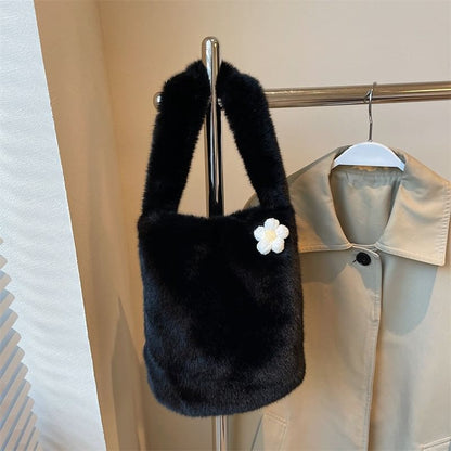 Fluffy Floral Bucket Accent Bag