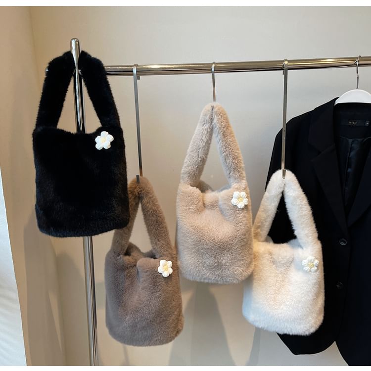 Fluffy Floral Bucket Accent Bag