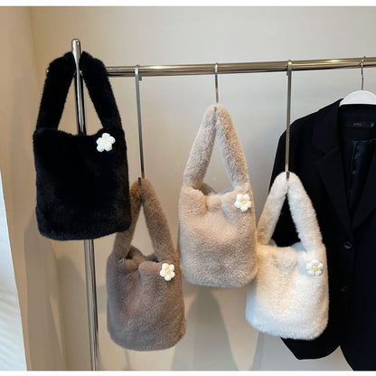 Fluffy Floral Bucket Accent Bag