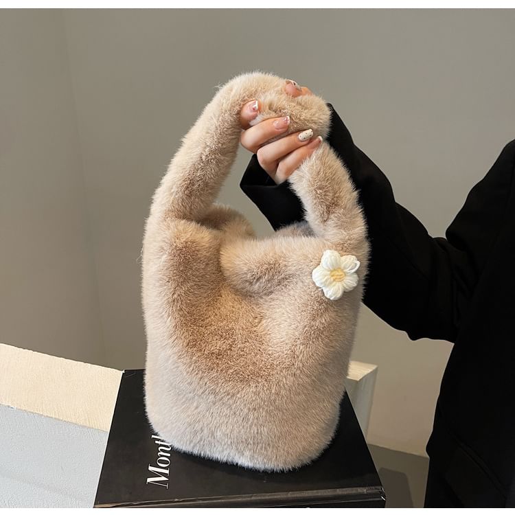 Fluffy Floral Bucket Accent Bag