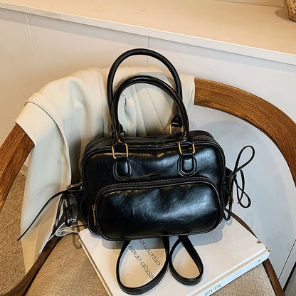 Bag Bow Set Plain Backpack Leather Accent Faux Charm /