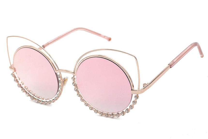 Eye Frame Metal Cat Rhinestone Sunglasses