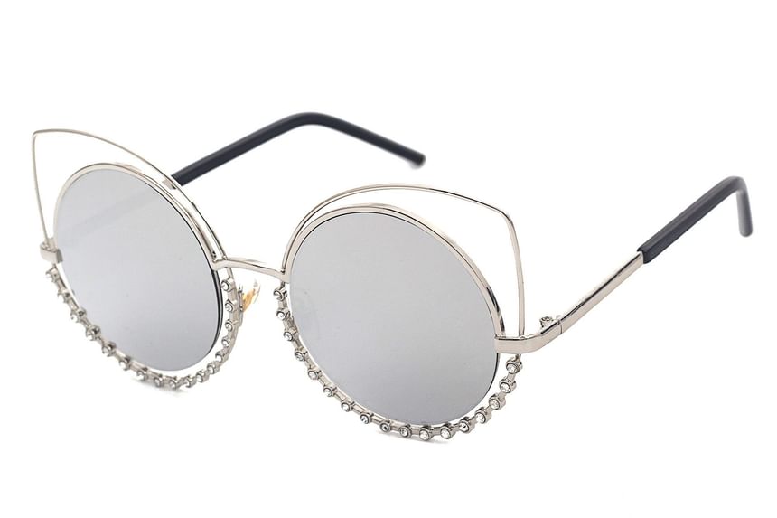 Eye Frame Metal Cat Rhinestone Sunglasses