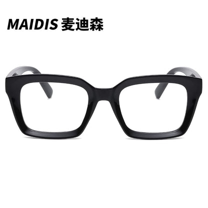 Square Light Blocking Eyeglasses Blue Resin