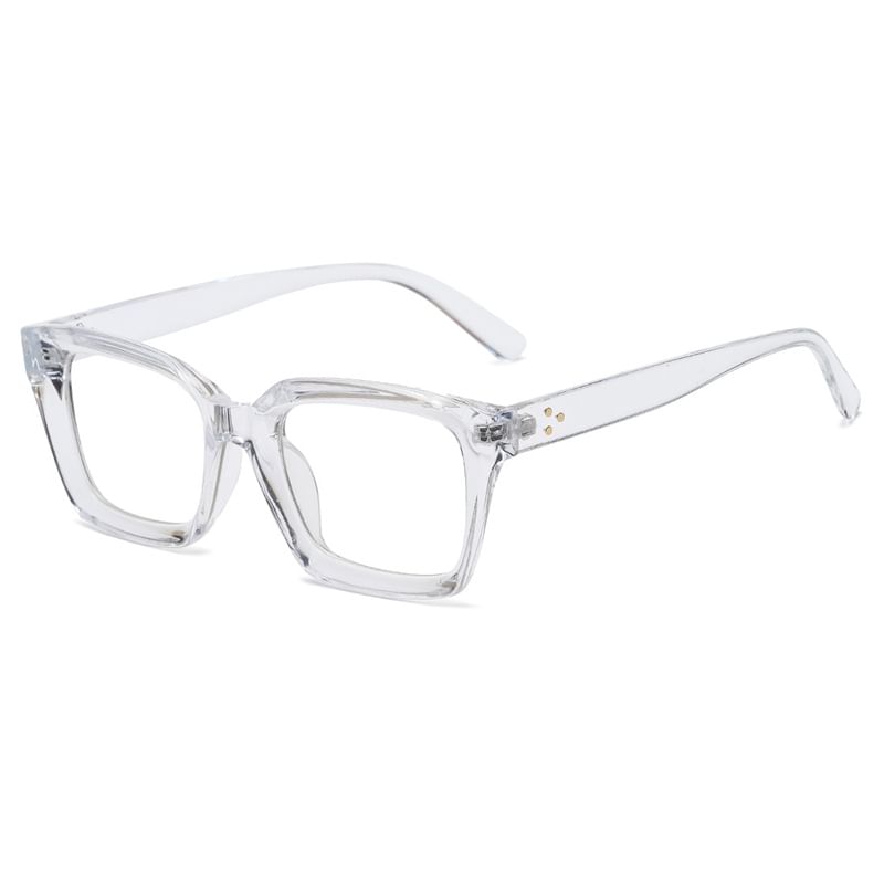 Square Light Blocking Eyeglasses Blue Resin