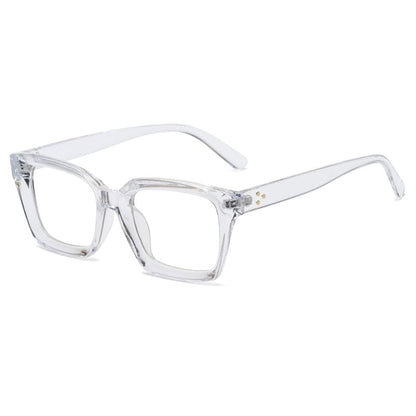 Square Light Blocking Eyeglasses Blue Resin