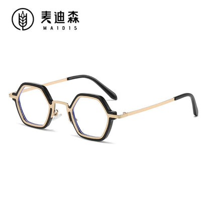 Eyeglasses Light Frame Metal Geometric Blocking Blue