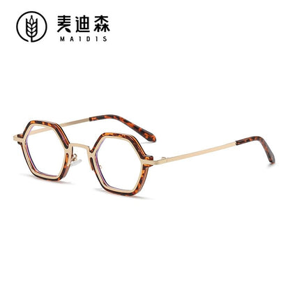Eyeglasses Light Frame Metal Geometric Blocking Blue