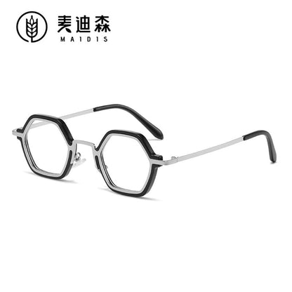 Eyeglasses Light Frame Metal Geometric Blocking Blue